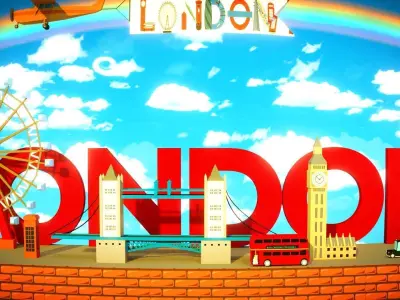 Low-Poly london bus Low-poly 3D model