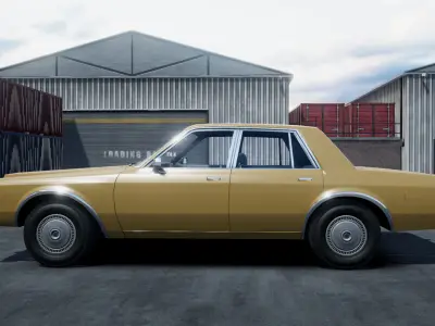 80s Standart Sedan unity asset Low-poly 3D model