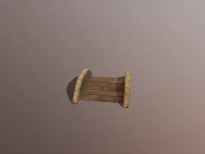 Garden bridge stone and wood low poly Free low-poly 3D model