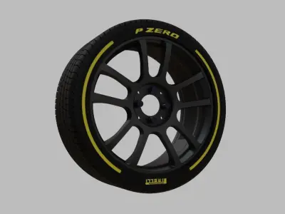 Miniature Konig Heliogram Rim - Tire and Rim - 3D Print 3D print model