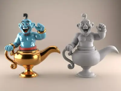 Fun Genie Lamp 3D STL File for Desk Decor Toys 2 3D print model
