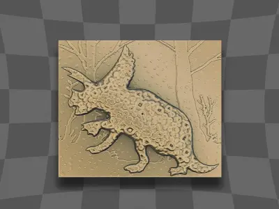 The triceratops dinosaur decoration 3D print model