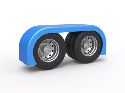 Semi truck Rear fenders Set 6 Scale 1 to 25 3D print model