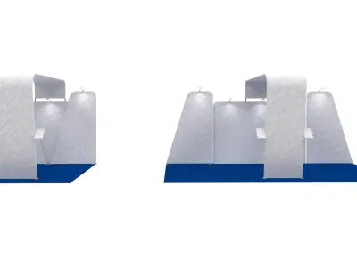 Exhibition booth 10x10ft to 10x20ft trasformer 3DM005 3D model