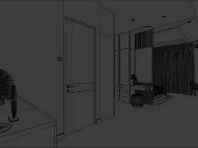 Bedroom Interior Blender - Fbx - Obj 3D model
