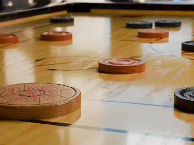 Carrom Board Low-poly 3D model