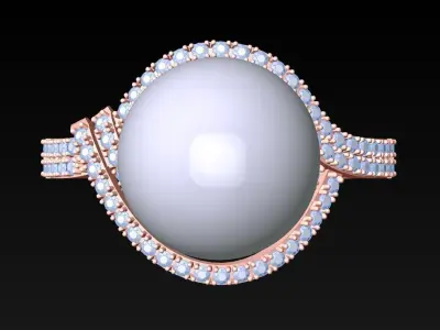 Pearl Ring - Womens Rings  - N730049 3D print model