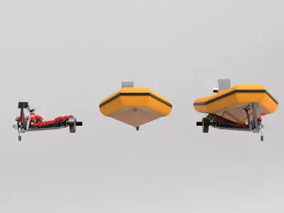 Boat Trailer  Low-poly 3D model