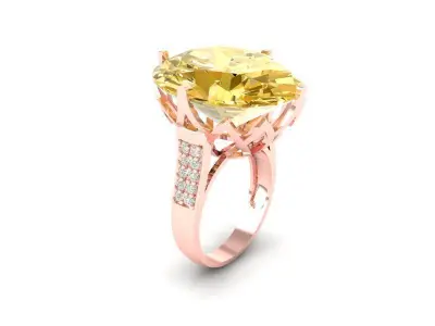 Luxury Crown Large Gemstone Ring for Women 3D Model 475 3D print model