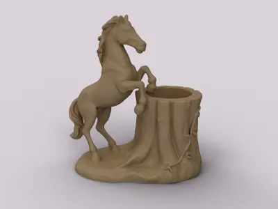 Majestic Horse Planter-Pen Holder-Sculpture 3D print model