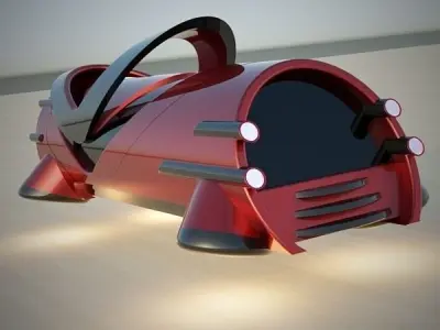 Hover tube futuristic vehicle 3D model