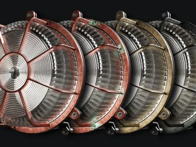 Industrial bulkhead light 3D model