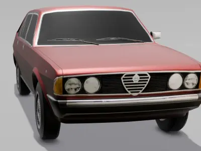 Old Car 3D Model Low-poly 3D model