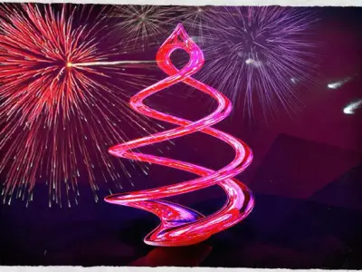 Twisty golden spiral Free 3D model