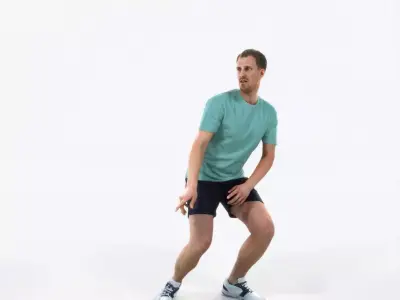 Mistery 08G Football Changing Direction Sports Man Low-poly 3D model