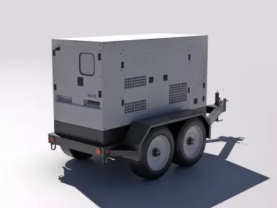 Industrial Generator Low-poly 3D model