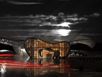 Parametric Bus Terminal Low-poly 3D model