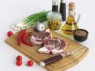 Still Life Black Angus Steak 3D model