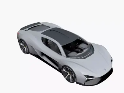 Brandless Super Car Futuristic High Performance Sports Vehicle 3D model