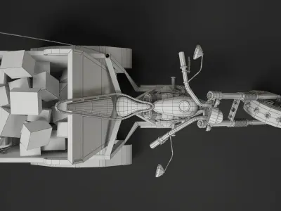 Snow Bike Low-poly 3D model