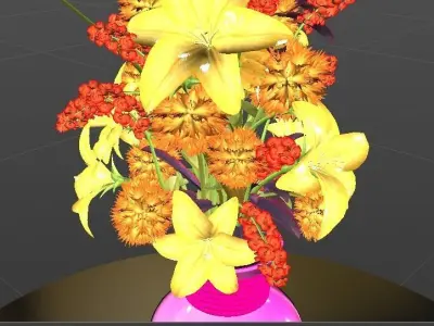 Vase of flowers 3D model purchase