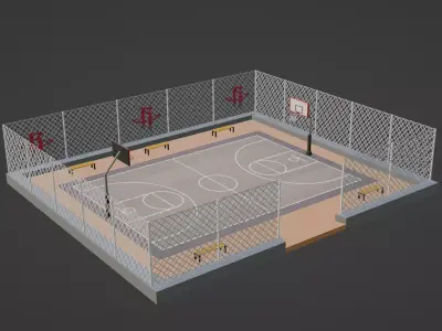 Basketball Stadium - Houston Rockets Low-poly 3D model