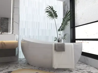 Bathroom 015 Low-poly 3D model