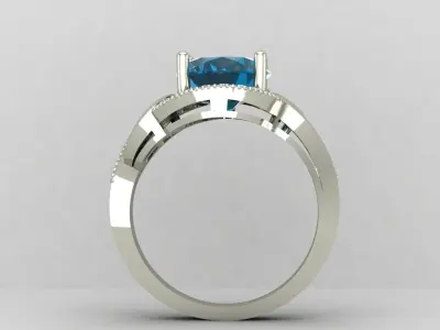 bule heart 3D print model