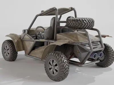Sand Buggy vehicle for games Low-poly 3D model