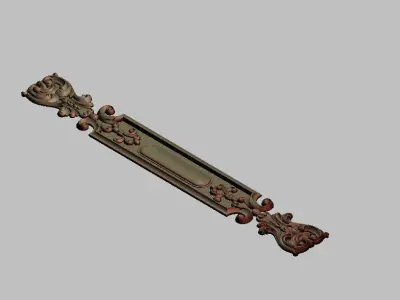 Decor 3 ornate door handle 3D print model