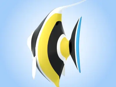 Moorish Idol 3D model