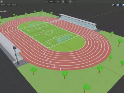 Low-poly Football Stadium Version 2 3D model