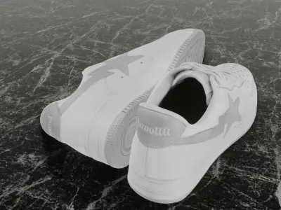 JJJOUND X BAPE STA 3D SHOES Low-poly 3D model