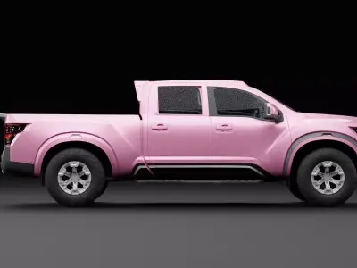 Nissan 4x4 Car Metallic Fuchsia Low-poly 3D model