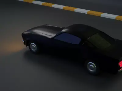 Black Classic retro car 3D model