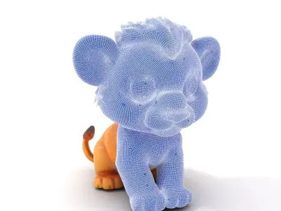 Adorable Lion Cub model pack Low-poly 3D model