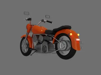 Custom vintage chopper motorcycle Low-poly 3D model