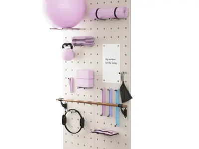 Home Fitness Set Pink 3D model