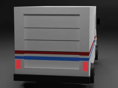 mail truck Low-poly 3D model