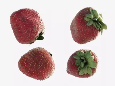 Scanned Strawberry Berry Low-poly 3D model