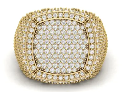 Diamond Signet Ring  3D print model