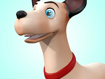 Cartoon Cute Dog Low-poly 3D model