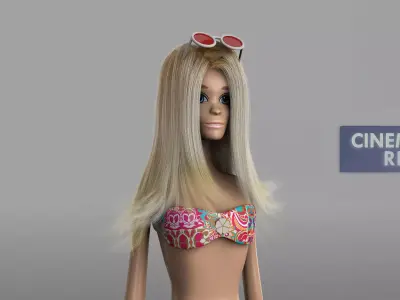 Barbie Doll Low-poly 3D model