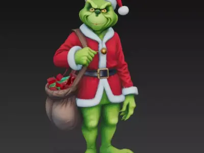 Santa Grinch STL model 01 3D print model