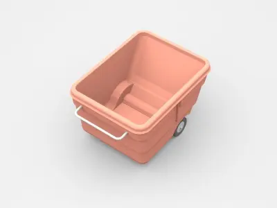 Industrial Red Tilt Cart  3D model