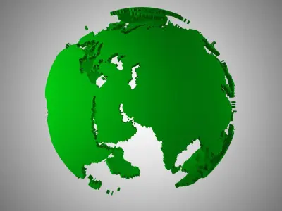 Globe Shell Dark Green 3D model