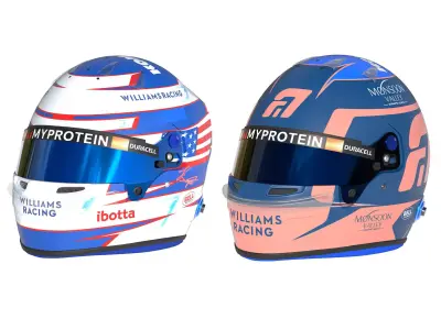 F1 Williams Helmets 2024 3D model