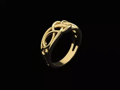 model8 celtic knot ring gold 3D print model