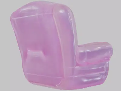 Inflatable Pink Chair Low-poly 3D model