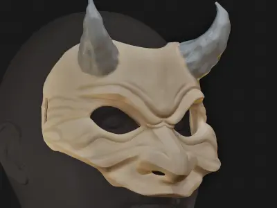 Oni Mask 9 Half Face  3D print model